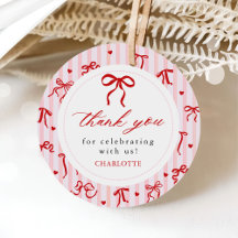 Rosa roter Coquette-Bogen Valentinstag Baby Shower