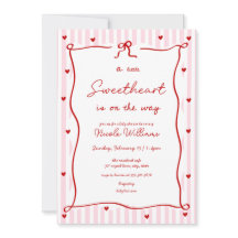 Rosa roter kleiner Schatz Baby Shower Einladung
