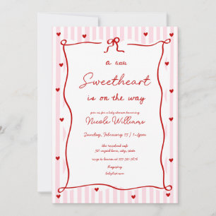 Rosa roter kleiner Schatz Baby Shower Einladung