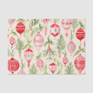 Rosa Roter Retro Weihnachtsgeschmack Spaß Seidenpapier