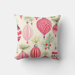 Rosa Roter Retro Weihnachtsschmuck Kissen