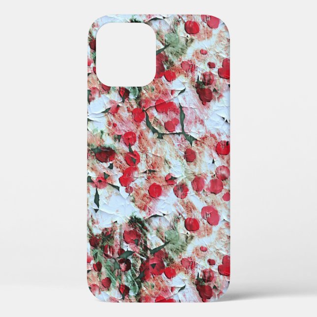 Rosa roter Schmutzpolka Dot Grunge Decke Case-Mate iPhone Hülle (Rückseite)