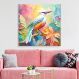 Rosa Roter Vogel Leinwanddruck