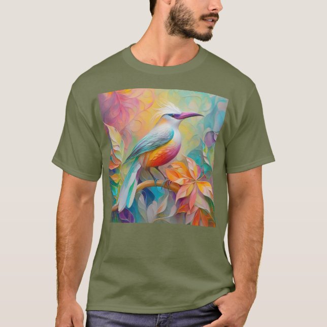 Rosa Roter Vogel T-Shirt (Vorderseite)