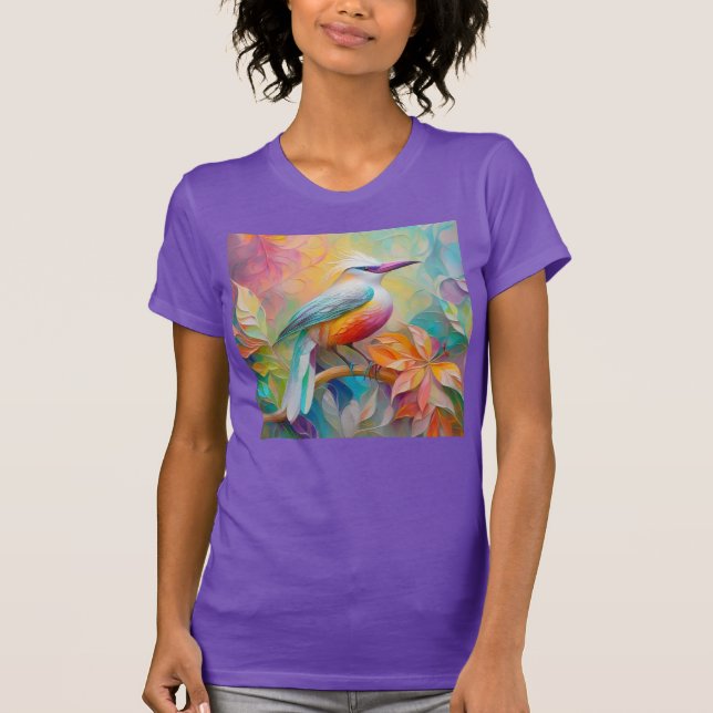 Rosa Roter Vogel T-Shirt (Vorderseite)