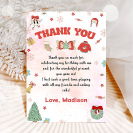 Rosa Roter Winter Weihnachten Geburtstag Danke Kar