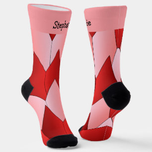 Rosa rotes Art Deco Design Socken