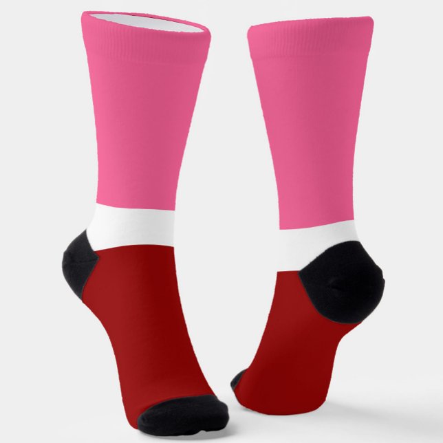rosa, rotes Blockdesign Socken (Von Creator hochgeladen)