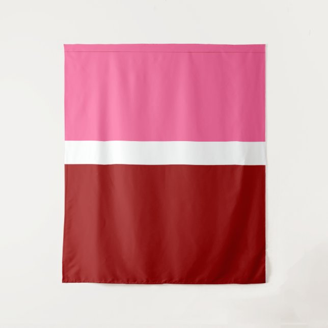 rosa, rotes Blockdesign Wandteppich (Vorderseite)