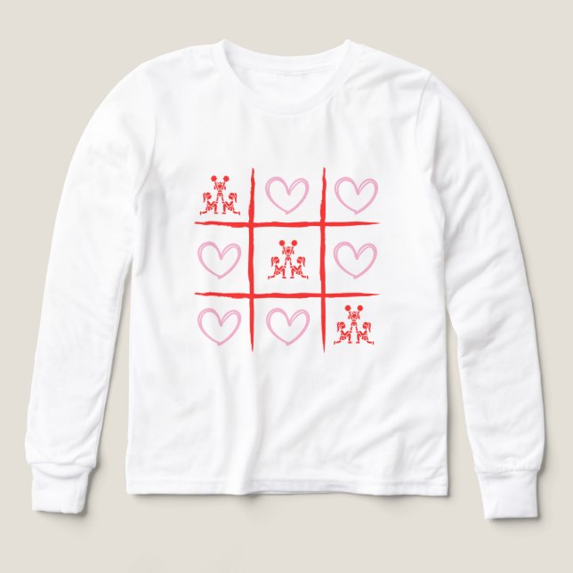 Rosa & Rotes Cheer-Tic-Tac-Toe Valentinstag (Design Vorderseite)