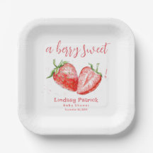 Rosa rotes Karo-Beeren süße Erdbeeren-Baby-Party