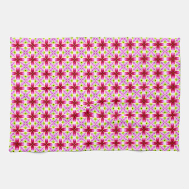 Rosa rotes Muster Geschirrtuch (Horizontal)