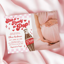 Rosa Rotes Sie ist bereit zu platzen Baby Shower F
