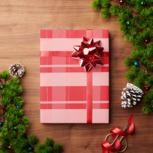 Rosa rotes Weihnachtskaromuster Geschenkpapier