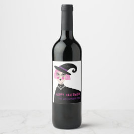 Rosa Rotzunge Individuelle Name Halloween-Party Weinetikett