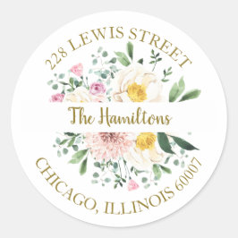 Rosa Rücksendeadresse Runder Aufkleber