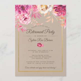 Rosa Rustikale Party Einladung