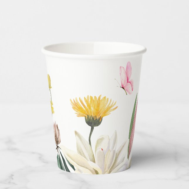 Rosa rustikale Rose Pappbecher (Links)