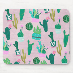 Rosa rustikale südwestliche Cacti Kaktus Pflanzen Mousepad