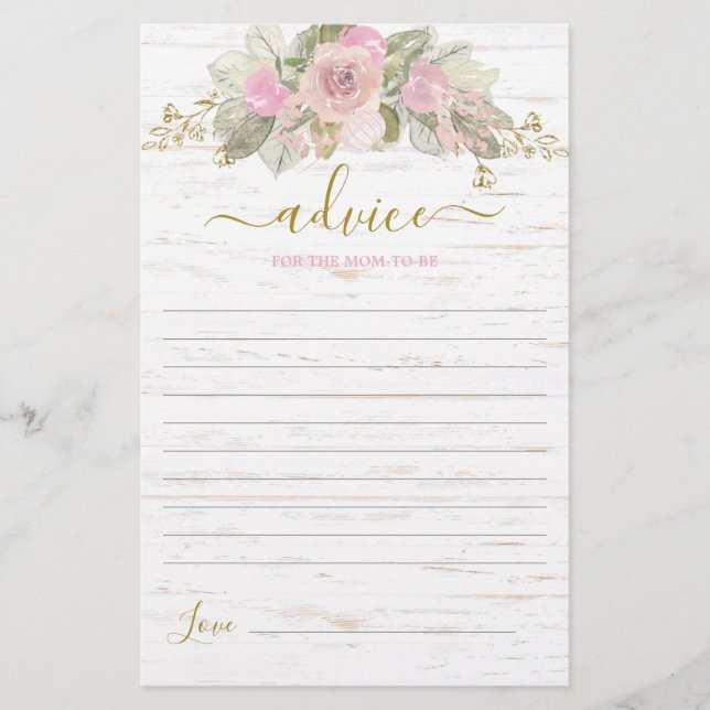 Rosa rustikaler Pumpkin-Ratschlag für die Mama, di (Vorderseite)