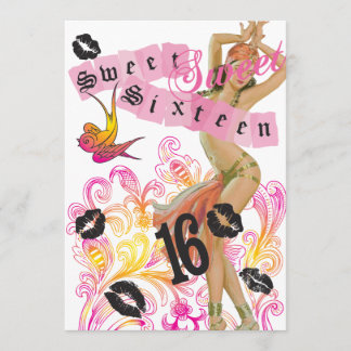 Rosa saftige Blick-Mode 16. Geburtstag Einladung