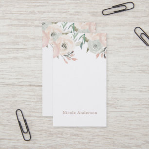 Rosa & Sage Mint Grün Moderne, Blumenchic Elegante Visitenkarte