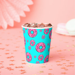 Rosa Sahne Donuts Pappbecher