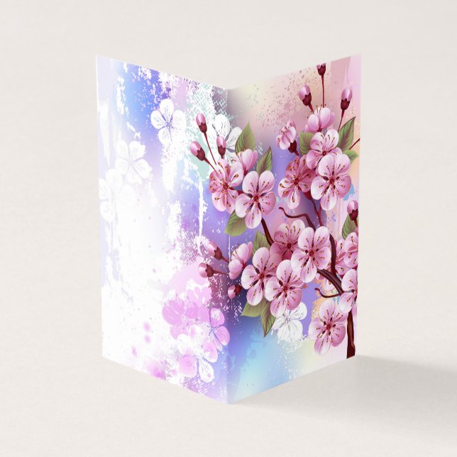 Rosa Sakura auf dem Hintergrund der Malerei (Vorderseite)