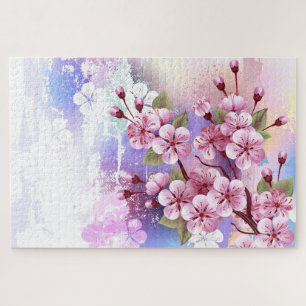 Rosa Sakura auf dem Hintergrund der Malerei