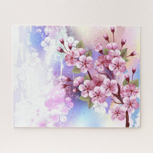 Rosa Sakura auf dem Hintergrund der Malerei