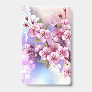 Rosa Sakura auf dem Hintergrund der Malerei Ausweis