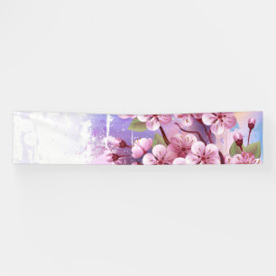 Rosa Sakura auf dem Hintergrund der Malerei Banner