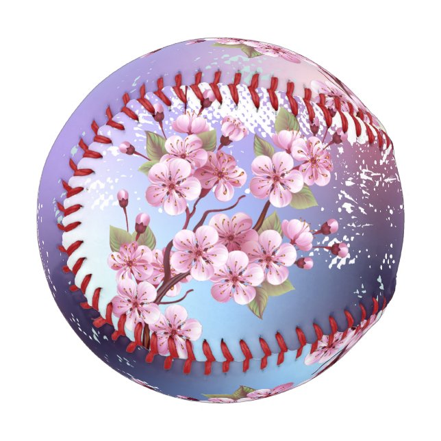 Rosa Sakura auf dem Hintergrund der Malerei Baseball (Vorderseite Links)