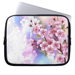 Rosa Sakura auf dem Hintergrund der Malerei Laptopschutzhülle