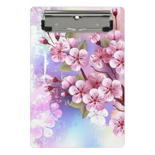 Rosa Sakura auf dem Hintergrund der Malerei Mini Klemmbrett