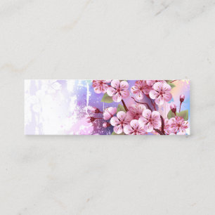 Rosa Sakura auf dem Hintergrund der Malerei Mini Visitenkarte