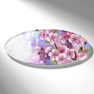 Rosa Sakura auf dem Hintergrund der Malerei Namenschild