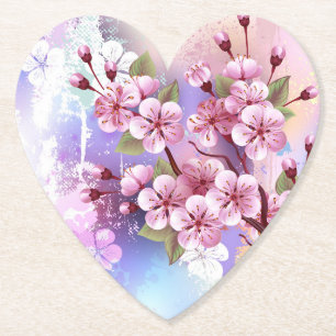 Rosa Sakura auf dem Hintergrund der Malerei Untersetzer