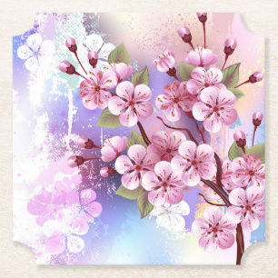 Rosa Sakura auf dem Hintergrund der Malerei Untersetzer