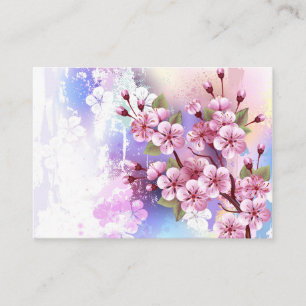 Rosa Sakura auf dem Hintergrund der Malerei Visitenkarte