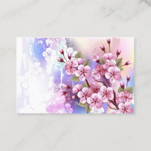 Rosa Sakura auf dem Hintergrund der Malerei Visitenkarte