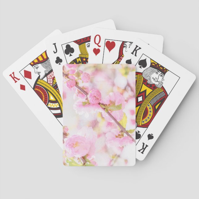 Rosa Sakura-Blume - Blüte der japanischen Kirsche Spielkarten (Rückseite)