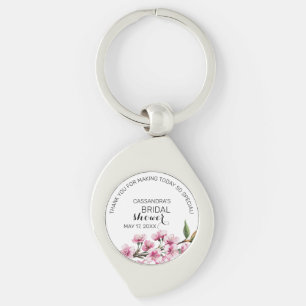 Rosa Sakura-Blüten Florale Hochzeitsdusche Danke Schlüsselanhänger