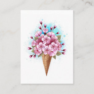 Rosa Sakura-Eis-Waffelhörnchen Visitenkarte