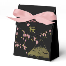 Rosa Sakura Gold Schwarz Japanische Druck Gefallen