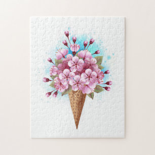 Rosa Sakura Ice Waffel