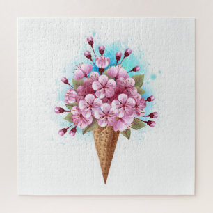 Rosa Sakura Ice Waffel