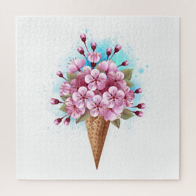 Rosa Sakura Ice Waffel (Vertikal)