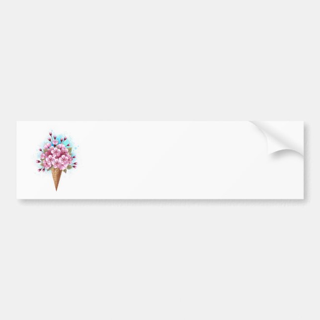 Rosa Sakura Ice Waffel Autoaufkleber (Vorne)