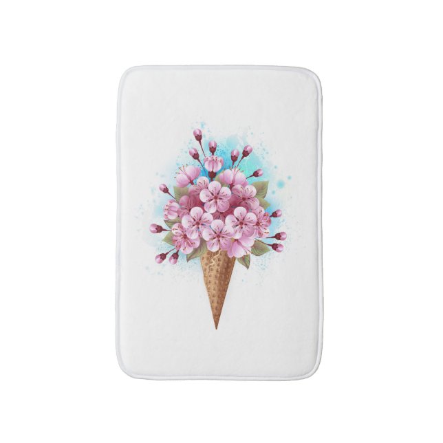 Rosa Sakura Ice Waffel Badematte (Vorderseite Vertikal)